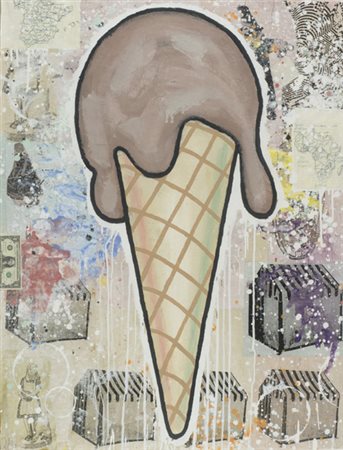 Donald Baechler (Hartford 1956 ) Chocolate Cone with Maps 2007 Tecnica mista...