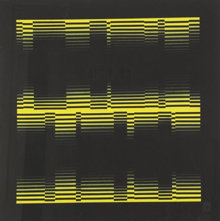 Ennio Finzi (Venezia 1931 ) Luce vibrazione S/50 1969 Acrilico su tela, cm....