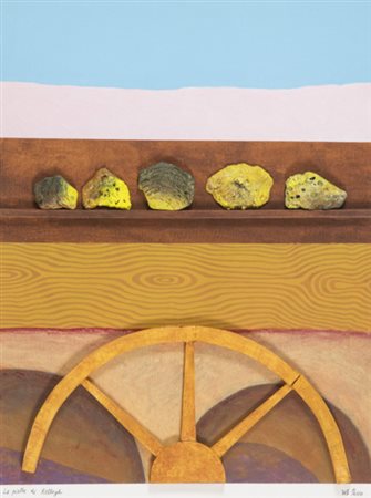 Lucio del Pezzo (Napoli 1933 ) Le pietre di Kellogh Acrilico e applicazioni...