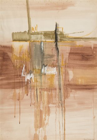 Bruno Gambone (Salerno 1936 ) Senza titolo 1960 Tecnica mista su carta, cm....