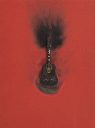 Bernard Aubertin (Fotenay aux Roses 1934 2015) Guitare Brulè 2010 Chitarra...