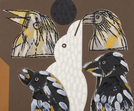 Concetto Pozzati (Vò di Padova 1935 ) A muso duro 1998 Olio su tela, cm....