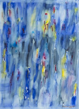 Antonio Corpora (Tunisi 1909 2004) Il castello nell'acqua 1988 Acquerello su...