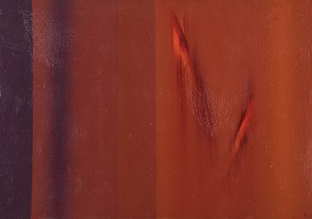 Ennio Finzi (Venezia 1931 ) Modulazione in rosso 2001 Olio su tela, cm....