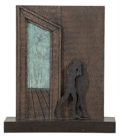 Mario Ceroli (Castelfrentano (Ch) 1938 ) La Cacciata Scultura in bronzo a...