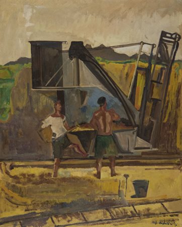 Alfiero Cappellini (Pistoia 1905 Pistoia 1969) La fornace 1959 Olio su...