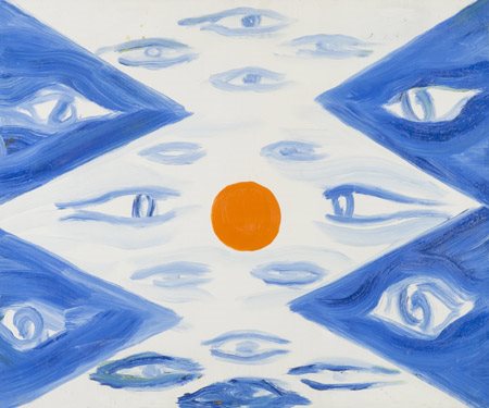 Virgilio Guidi (Roma 1891 Venezia 1984) Occhi nello spazio 1971 Olio su tela,...