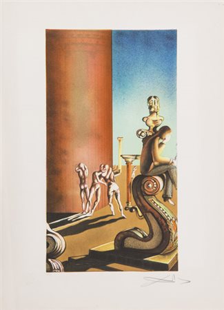 Salvador Dalì (Figuera 1904 1989) Revé 1980 Litografia su carta, cm. 76x55,...