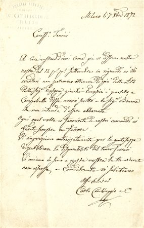 Raccolta di circa 65 tra lettere autografe, contratti, cartoline e biglietti...