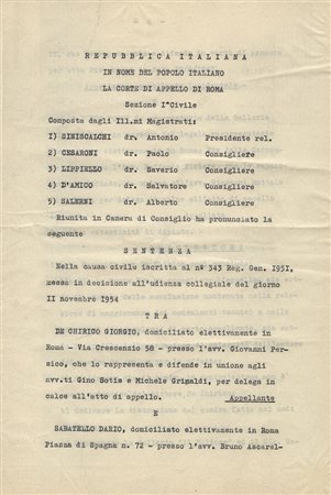 Raccolta di documenti di carattere legale relativi alla causa per il quadro...