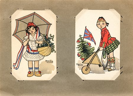 Splendida raccolta di 200 cartoline postali d'epoca, non viaggiate, molte...