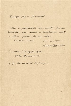 Capuana Luigi, 7 lettere autografe firmate inviate a E. A. Marescotti,...