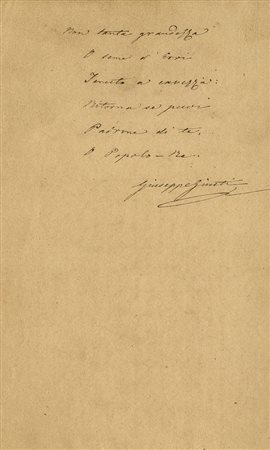 Giusti Giuseppe, 'I grilli'. Componimento poetico autografo firmato.Non...