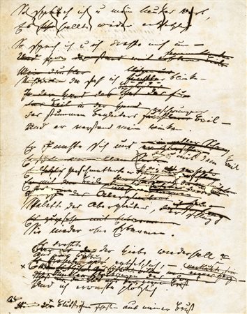 Heine Heinrich, Testo in prosa. Abbozzo, senza titolo.Non datato.Manoscritto...