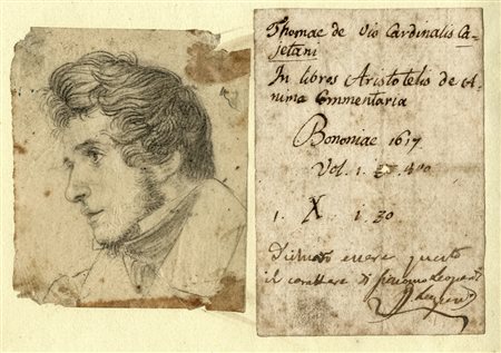 Leopardi Giacomo, Annotazione bibliografica autografa su carta.Non...