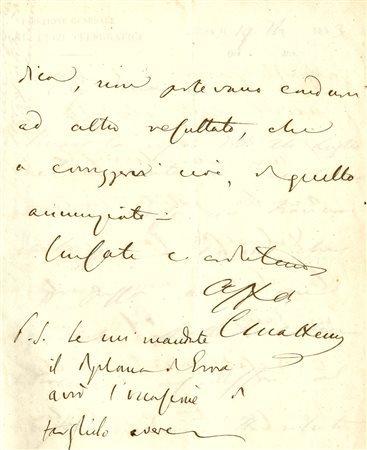 Matteucci Carlo, Lettera autografa firmata.Datata 1853, Pisa.Manoscritto a...