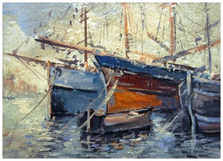 AUTORE IGNOTO Senza titolo Olio su cartone 19,2 x 28,5. B.A.: A OFFERTA