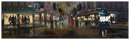 DOMENICO SELO SELOSKI Napoli 1924 – Livorno 1981 Parigi – Rue d’Operà Olio su...