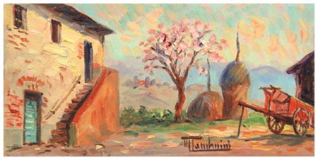 MARIO TAMBURINI Casciana Terme 1914 – Casciana Terme 1989 Mandorlo fiorito...