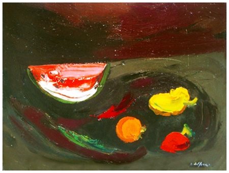 ATTILIO ALFIERI Loreto 1904 – Milano 1992 Senza titolo Olio su tela 45 x 60....