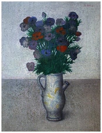ANTONIO BUENO Berlino 1918 – Firenze 1984 Vaso di anemoni 1978 ca. Olio su...