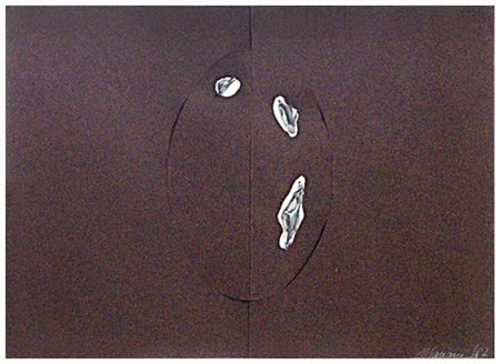 UMBERTO MARIANI Milano 1936 Senza titolo 1987 Olio, piombo e tagli su...