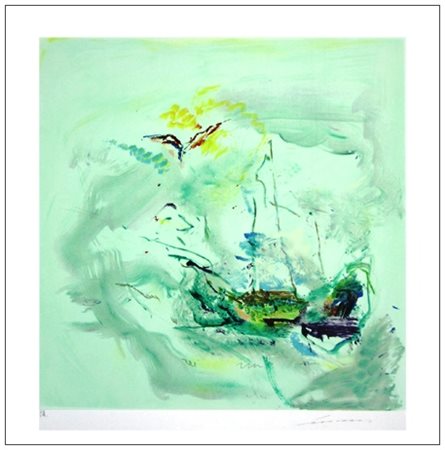 ERNESTO TRECCANI Milano 1920 – Milano 2009 Senza titolo Incisione a colori...