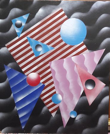 William Nuzzo "Composizione" - Olio su cartone rigido - cm 60x50 - Timbro e...