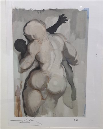 Salvador Dalì "Figura" - Fotolito - cm 26x17 - Es. EA - Firma dell'artista in...