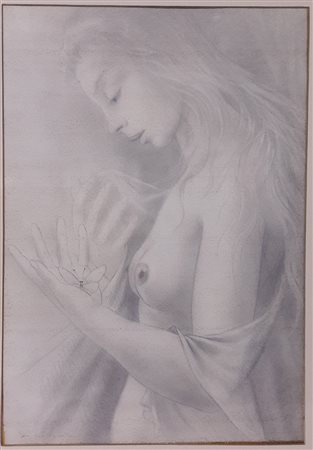 Gemma Vercelli "La farfalla" - Disegno a matita su carta - cm 51x36