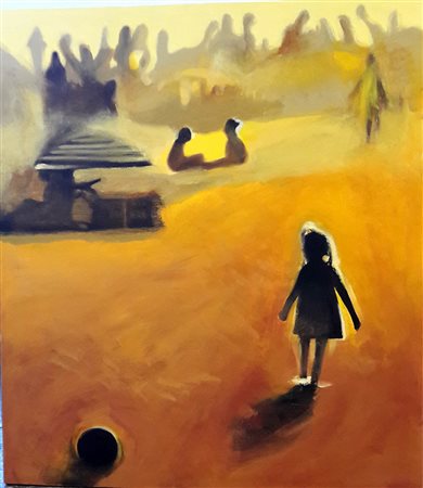 Maribel Moreno "Ragazza in spiaggia"- 2015- Acrilico su tela - cm 70x60 -...