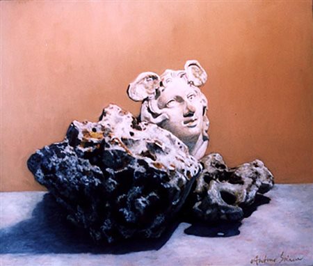 Antonio Sciacca "Reperti" - Olio su tela - cm 60x70 - Firma dell'artista in...
