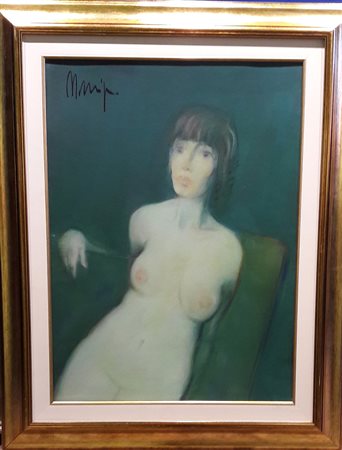 Munciguerra "Nudo femminile" - Olio su cartoncino- cm 70x50- Firma in alto a sx