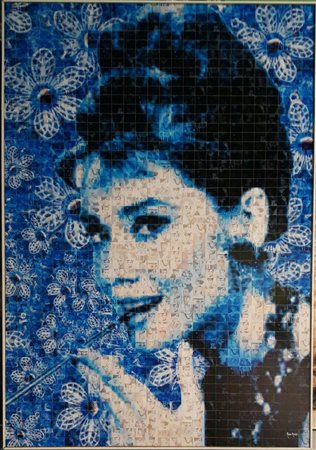 Maria Murgia "Omaggio a Audrey Hepburn" - 2015 - Fotomosaico digitale - cm...