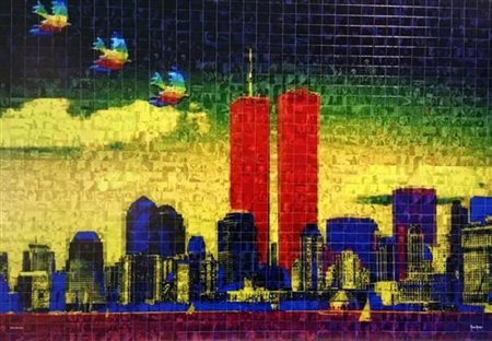 Maria Murgia "11 settembre 2001" - 2015 - Fotomosaico digitale - cm 70x100 -...