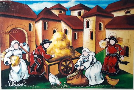 Ulisse "Il carro" - 2006 - Olio su tavola - cm 20x30 - Firma dell'artista in...