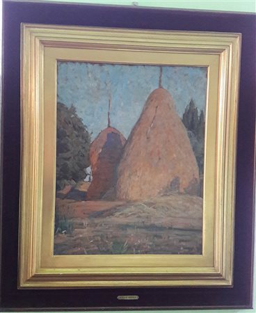 Luigi Gioli "Govone di fieno" - Olio su tavola - cm 50x40- Firma dell'artista...