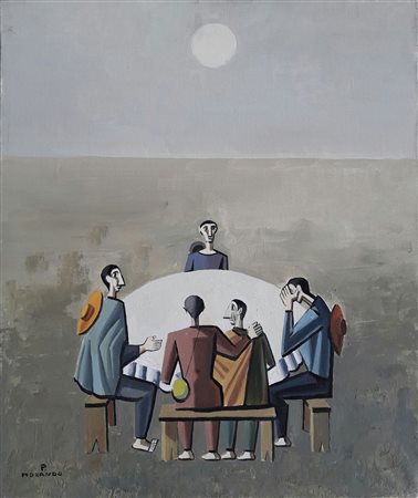 Pietro Morando "S.T." Anni '60 - Olio su tela - cm 60x50 - Autentica e...