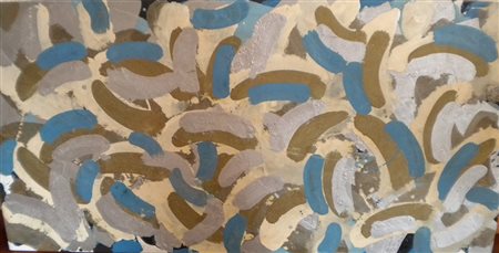 Chiara Dynys "S.T." - 1985 - Smalto su tavola - cm 78x153 - Firmato - Parere...