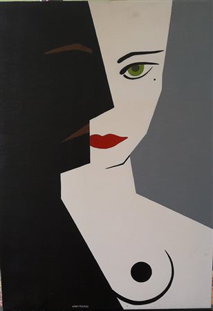 Michele Cimò "Gli amanti" - 2002 - cm Acrilico su tela - 70x50- Firma...