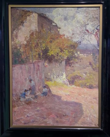 Ludovico Tommasi "Paesaggio toscano" - Olio su cartone spesso - cm 70x50 -...