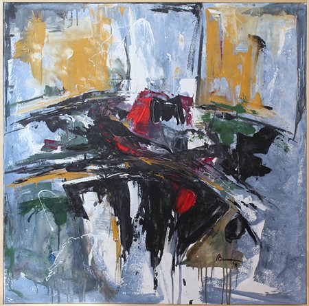 Piera Bessone "Cappello rosso" - 2011 - Acrilico su tela - cm 80x80 - Firma...