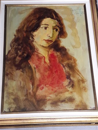 Pietro Cassina "Lucia zingara" - Olio su masonite -cm 70x50 - Firma e dedica...