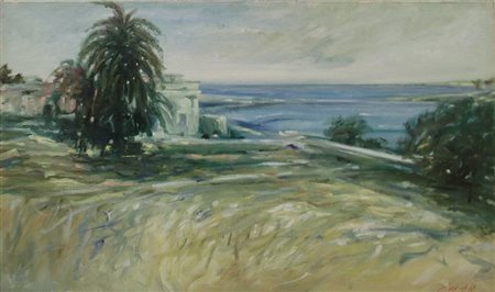 Giuseppe Moltalbano "Paesaggio marino" - Olio su tela - cm 30x50 - Firma...