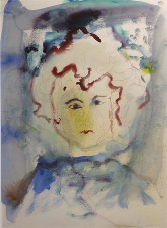 TRECCANI ERNESTO Milano 1920 - 2009 Volto di donna Tecnica mista su carta 45...