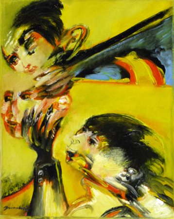 BRINDISI REMO Roma 1918 - Lido di Spina 1996 Senza titolo Olio su tela 40 x...