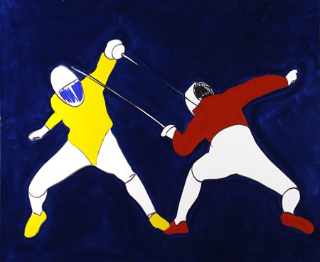 LODOLA MARCO Dorno (Pavia) 1955 Senza titolo Smalti su tela 120 x 100 cm...