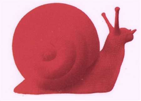 KICCO Biella 1969 Chiocciola Multiplo in plastica rossa es n° 5/200 55 x 40...