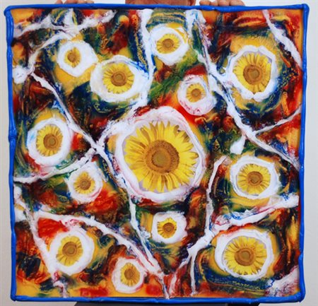 KICCO Biella 1969 Window on the garden - 2005 Plastiche fuse 61 x 61 cm Firma...