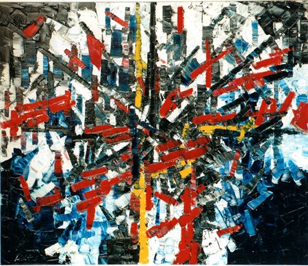 DE LUTTI PIERLUIGI Monfalcone 1959 Anime Rosse a Parigi - 2009 Olio su tela...